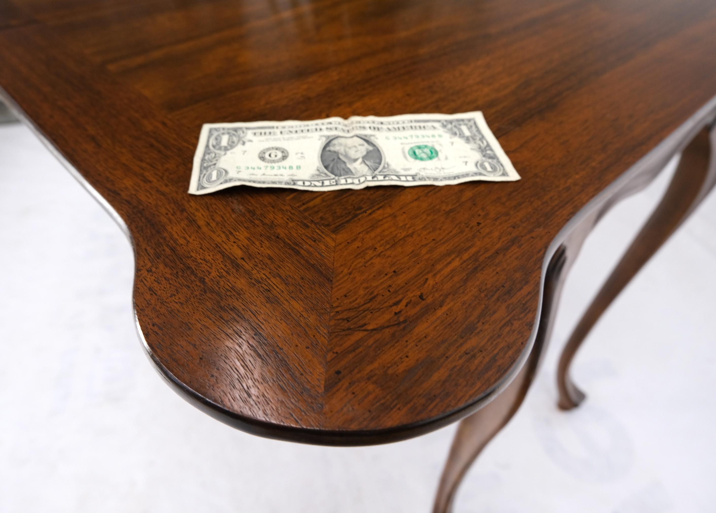 Pair of Baker Burl Wood Flip Top Convertible Console Table to Game Dining Tables For Sale 3
