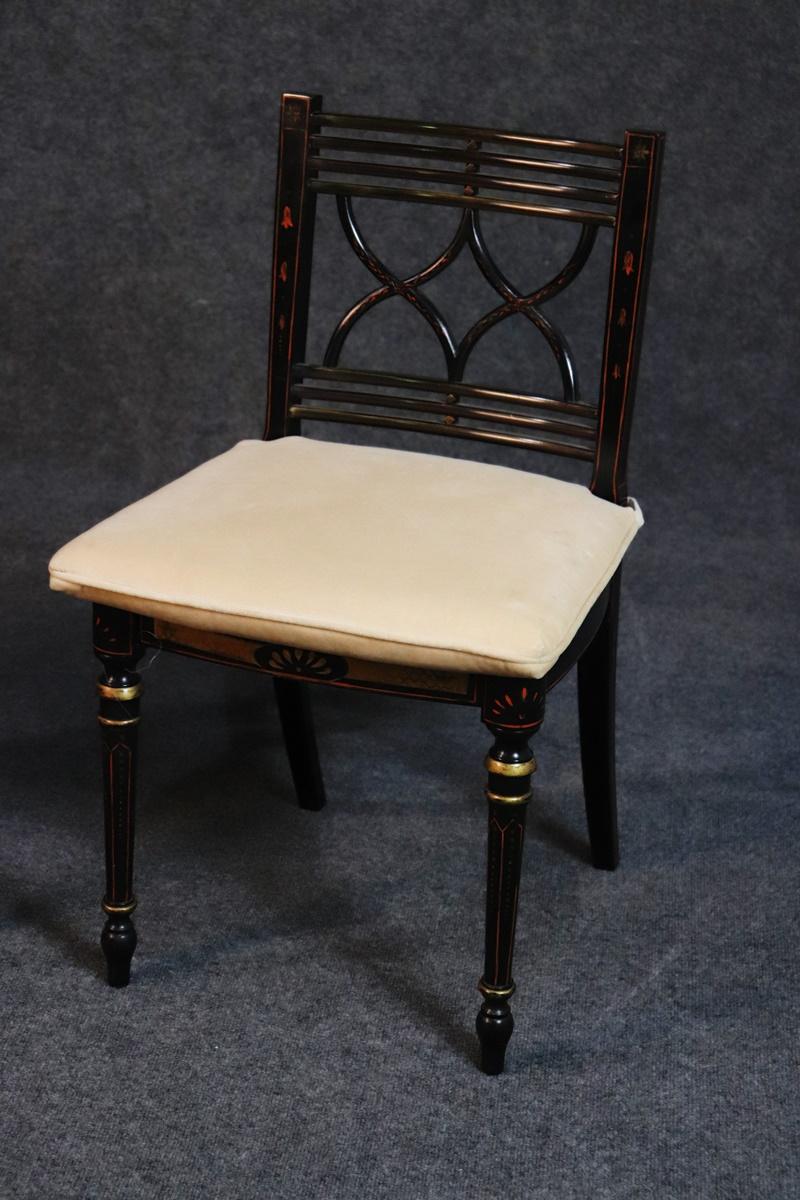 Painted Pair of Baker Charleston Collection Regency Style Side Chairs