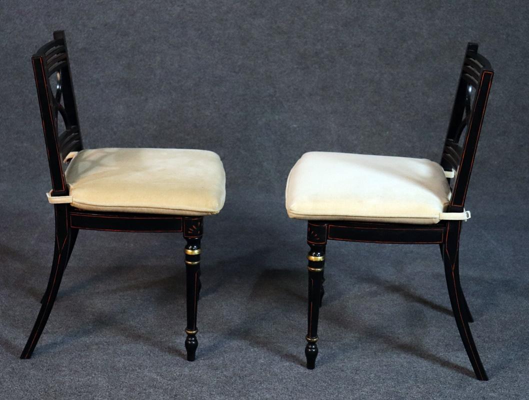 20th Century Pair of Baker Charleston Collection Regency Style Side Chairs