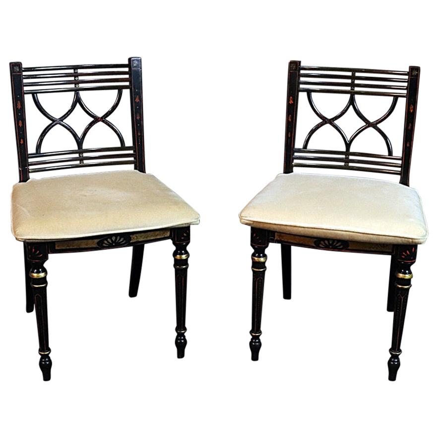 Pair of Baker Charleston Collection Regency Style Side Chairs