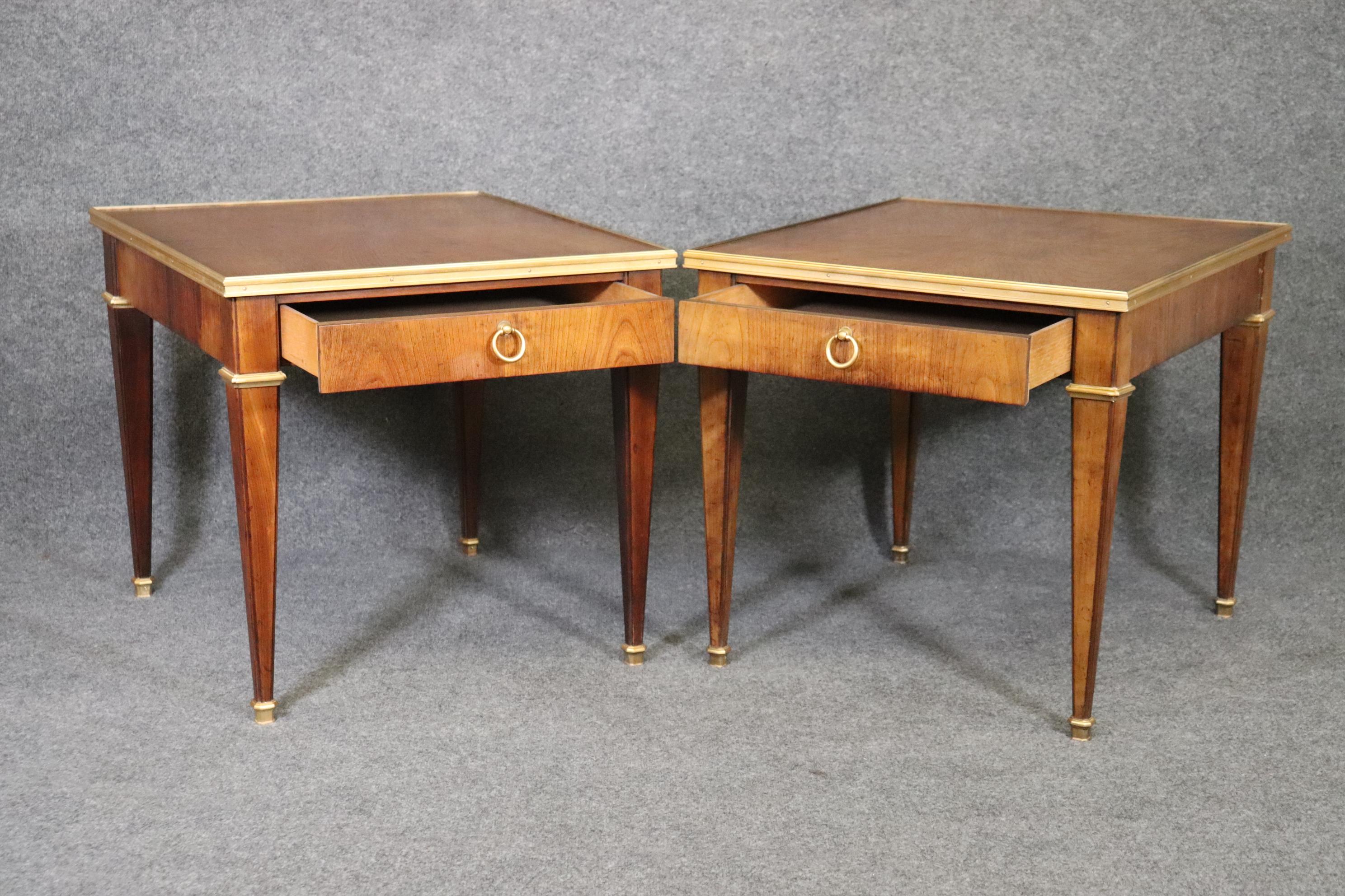 Pair of Baker Directoire Maison Jansen Style End Tables Side Tables In Good Condition In Swedesboro, NJ