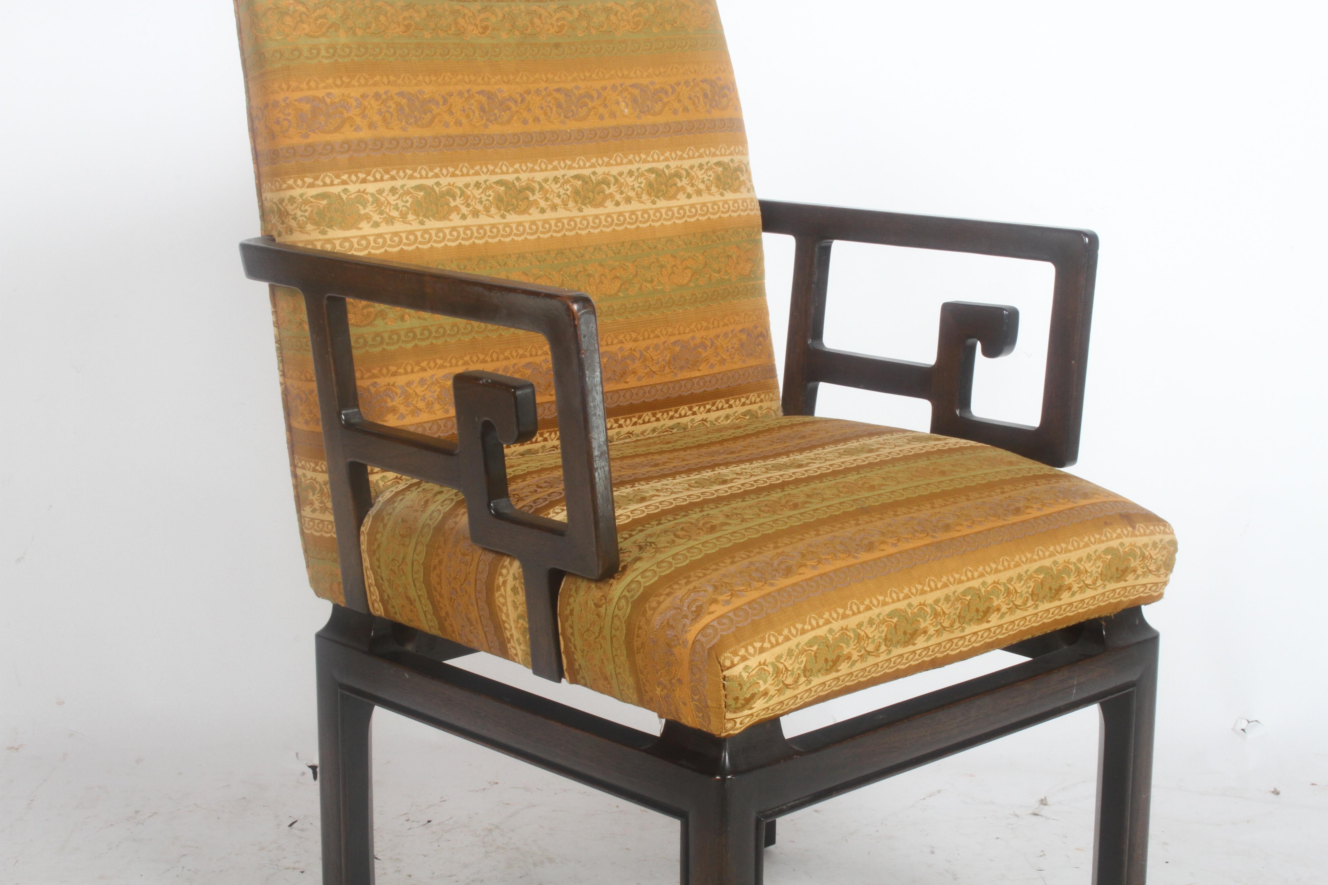 Mid-Century Modern Pair of Baker Far East Greek Key Dining or Occasional Chairs For Sale