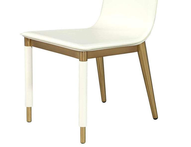 Pair of Baker Folio Side Chairs in White Leather at 1stDibs folio 21