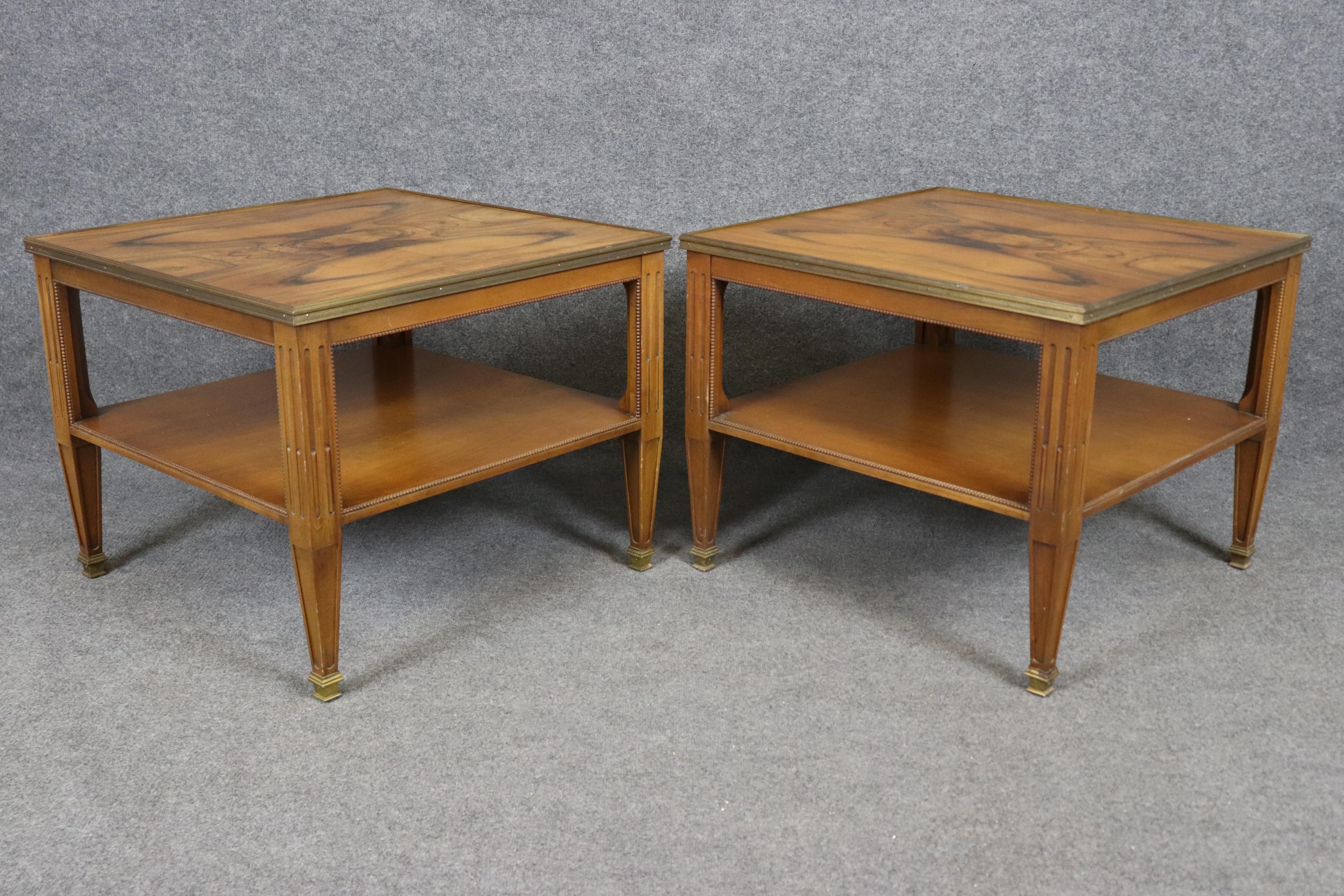 Pair of Baker Furniture Company Rosewood Directoire End Tables In Good Condition For Sale In Swedesboro, NJ
