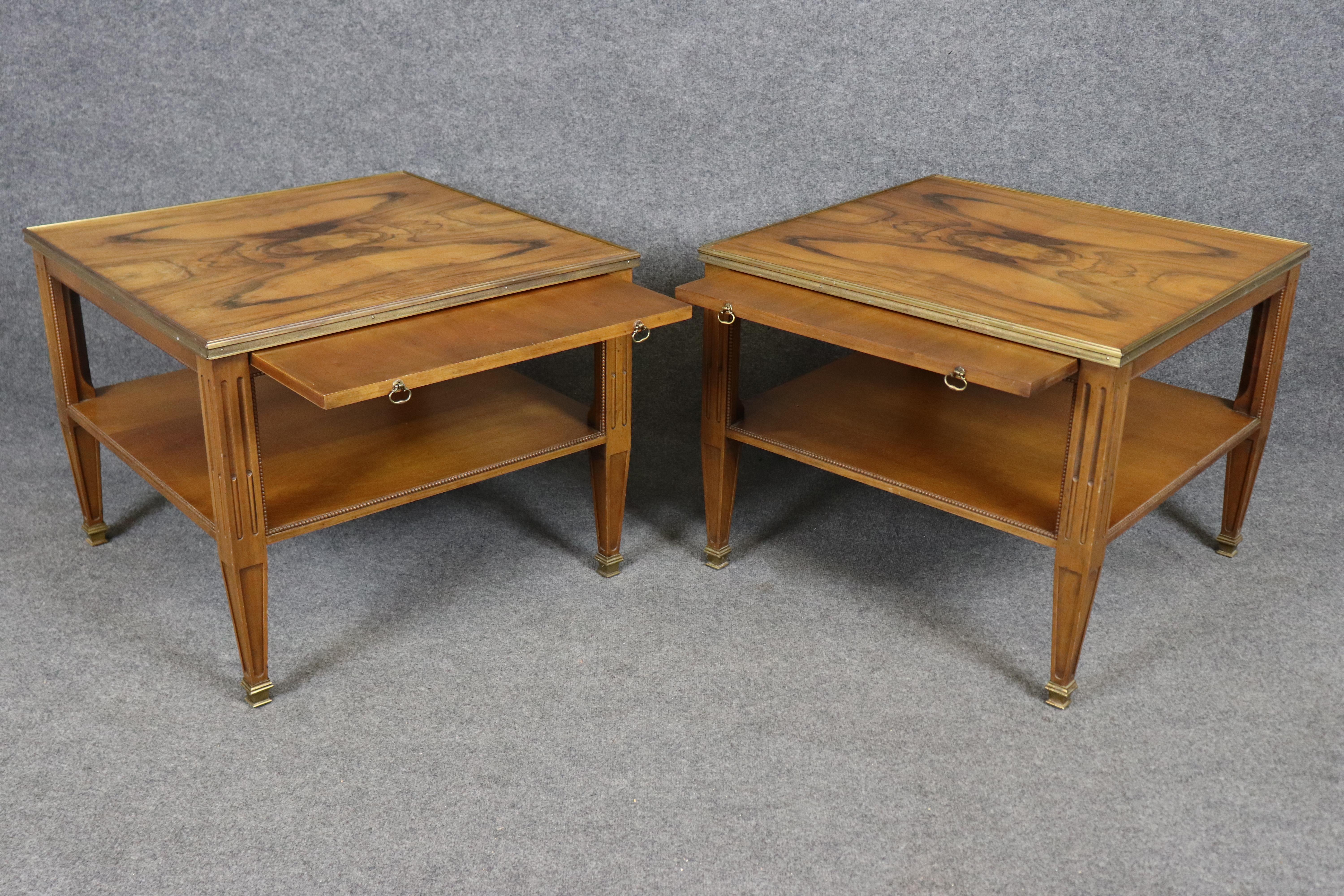 Mid-20th Century Pair of Baker Furniture Company Rosewood Directoire End Tables For Sale