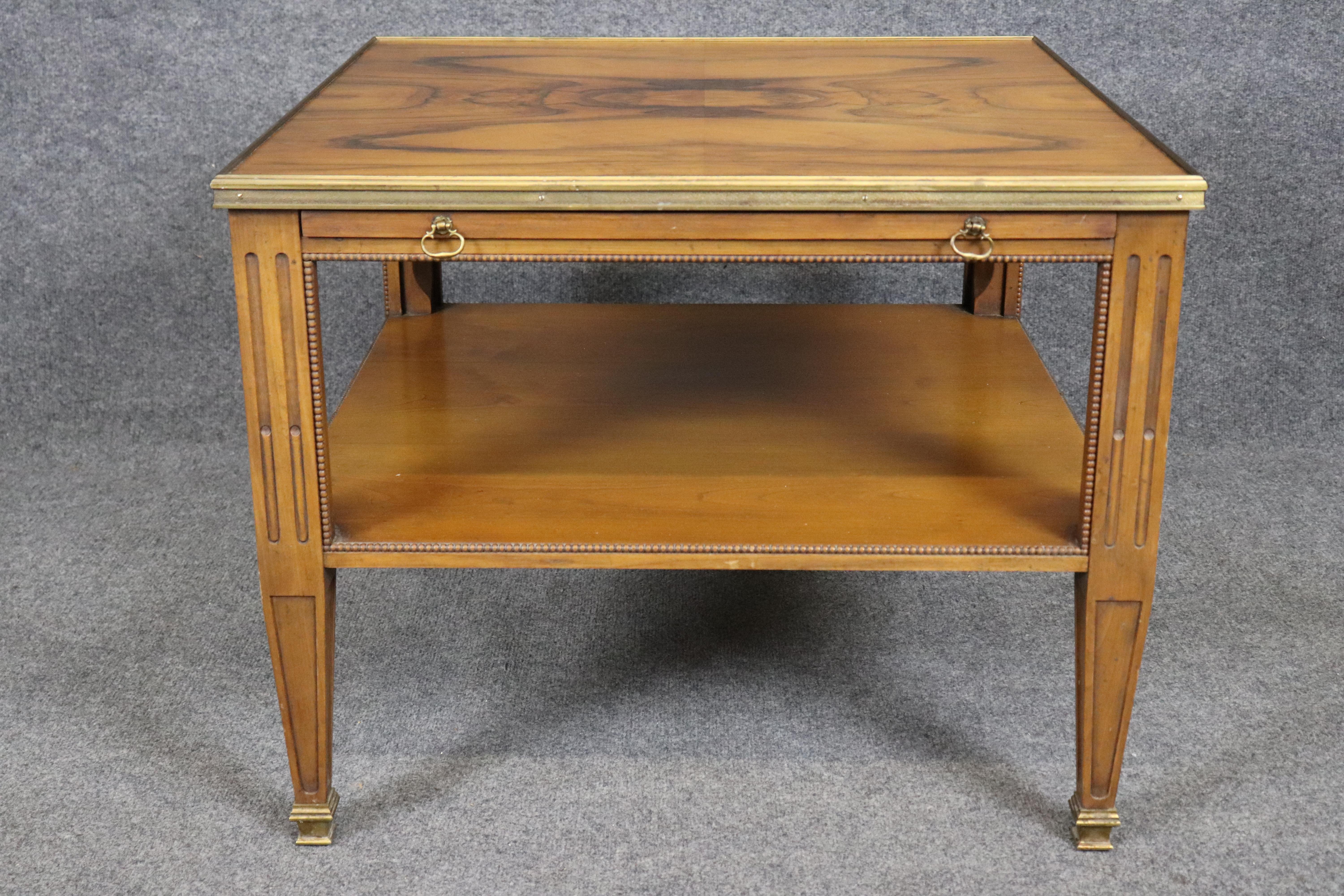 Brass Pair of Baker Furniture Company Rosewood Directoire End Tables For Sale