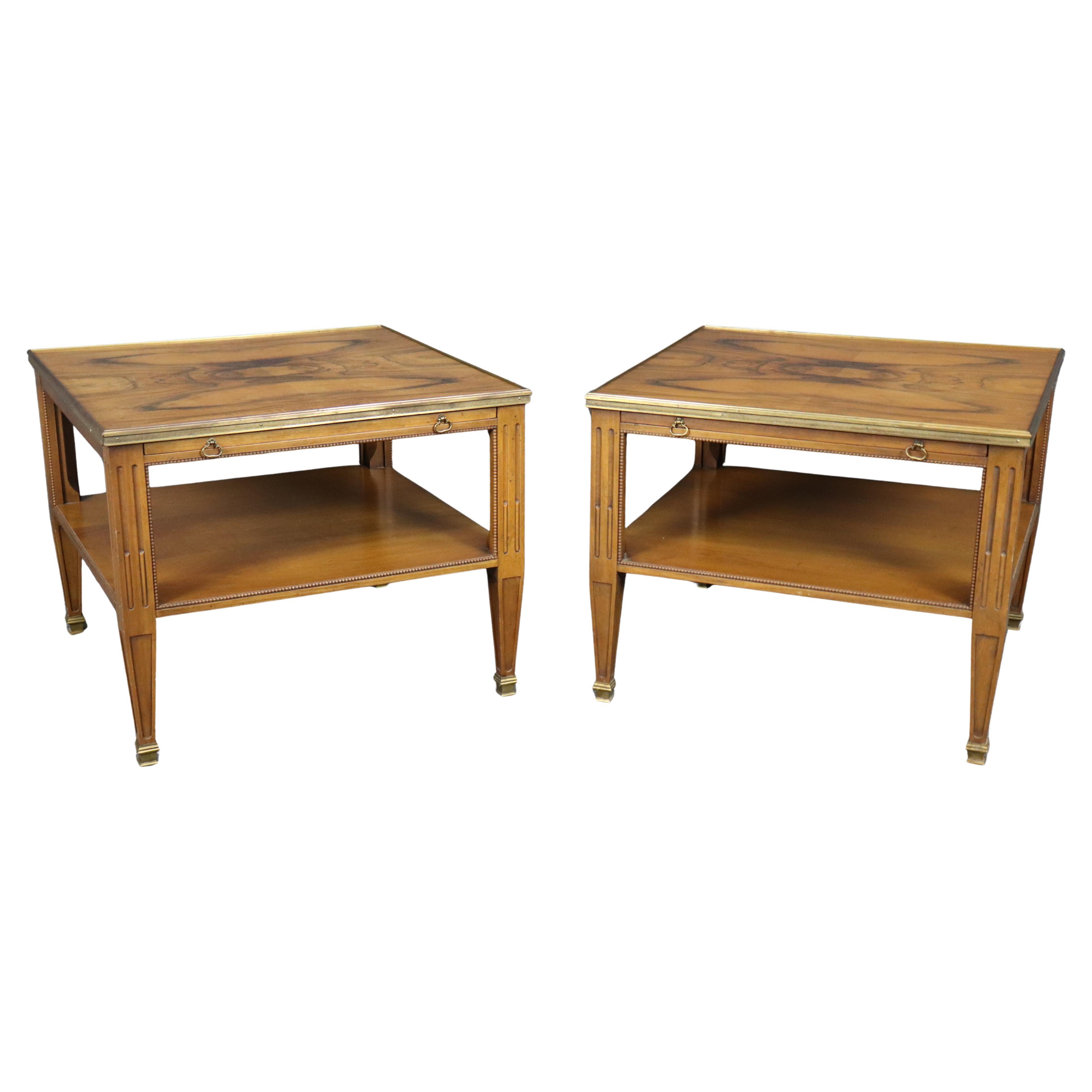 Pair of Baker Furniture Company Rosewood Directoire End Tables For Sale
