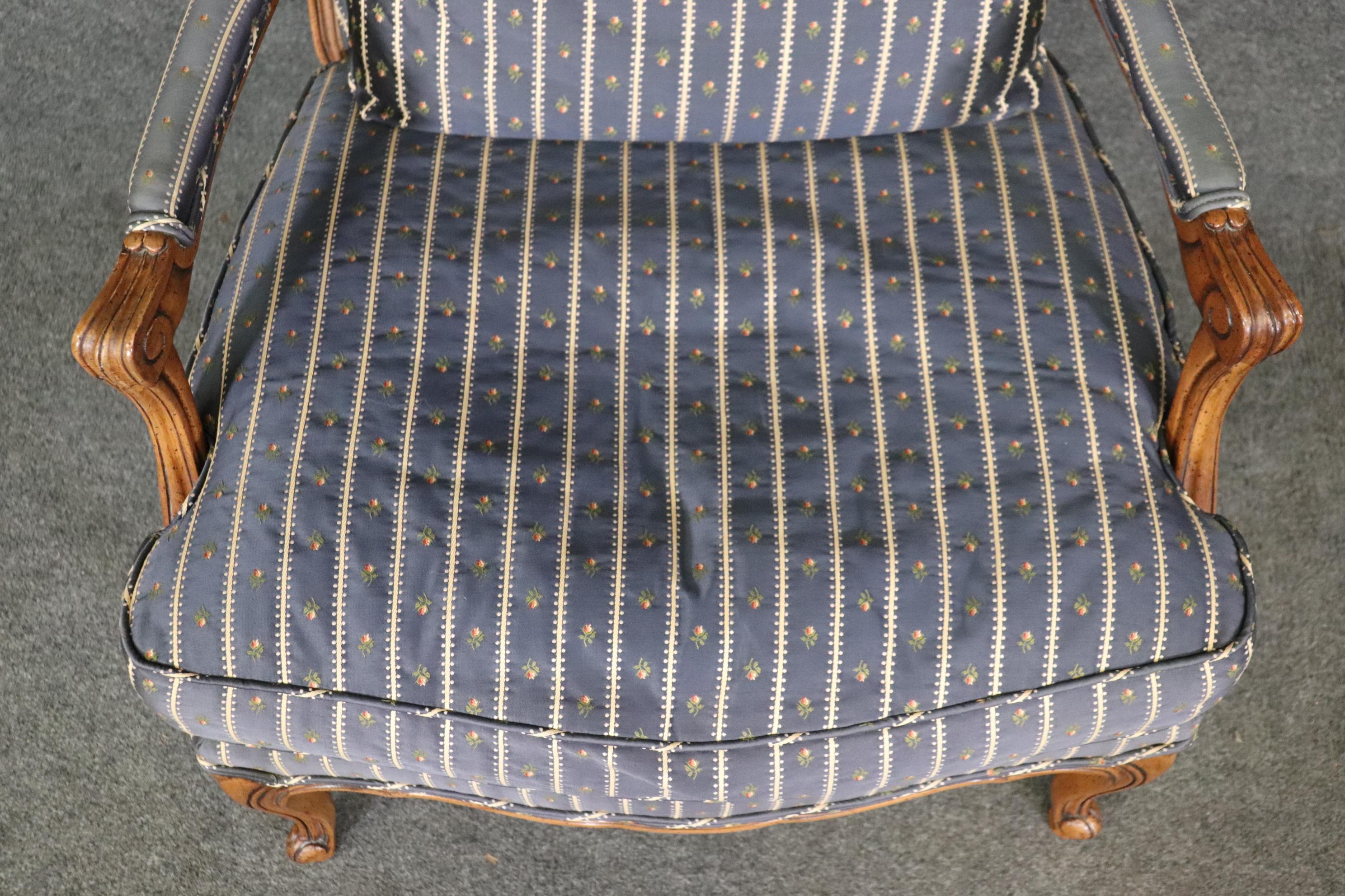 Pair of Baker Furniture Company Walnut Open Arm Bergere Louis XV 3