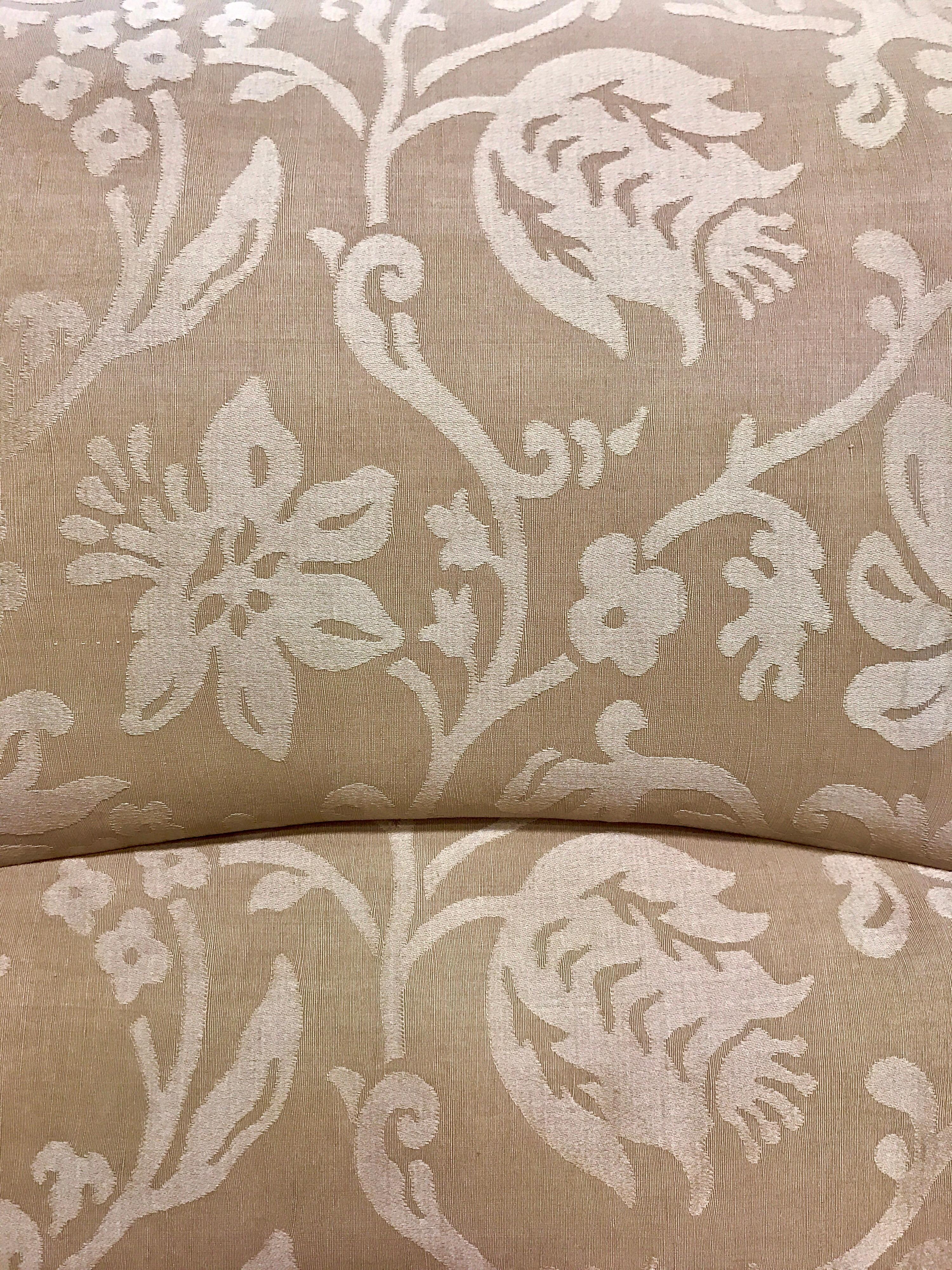 Pair of Baker Furniture Gold Damask Wingbacks Armchairs 5