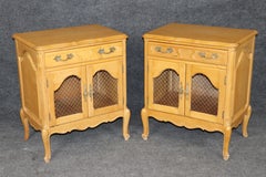 Pair of Baker Furniture Louis XV Country French Style Brass Mounted Night Stands