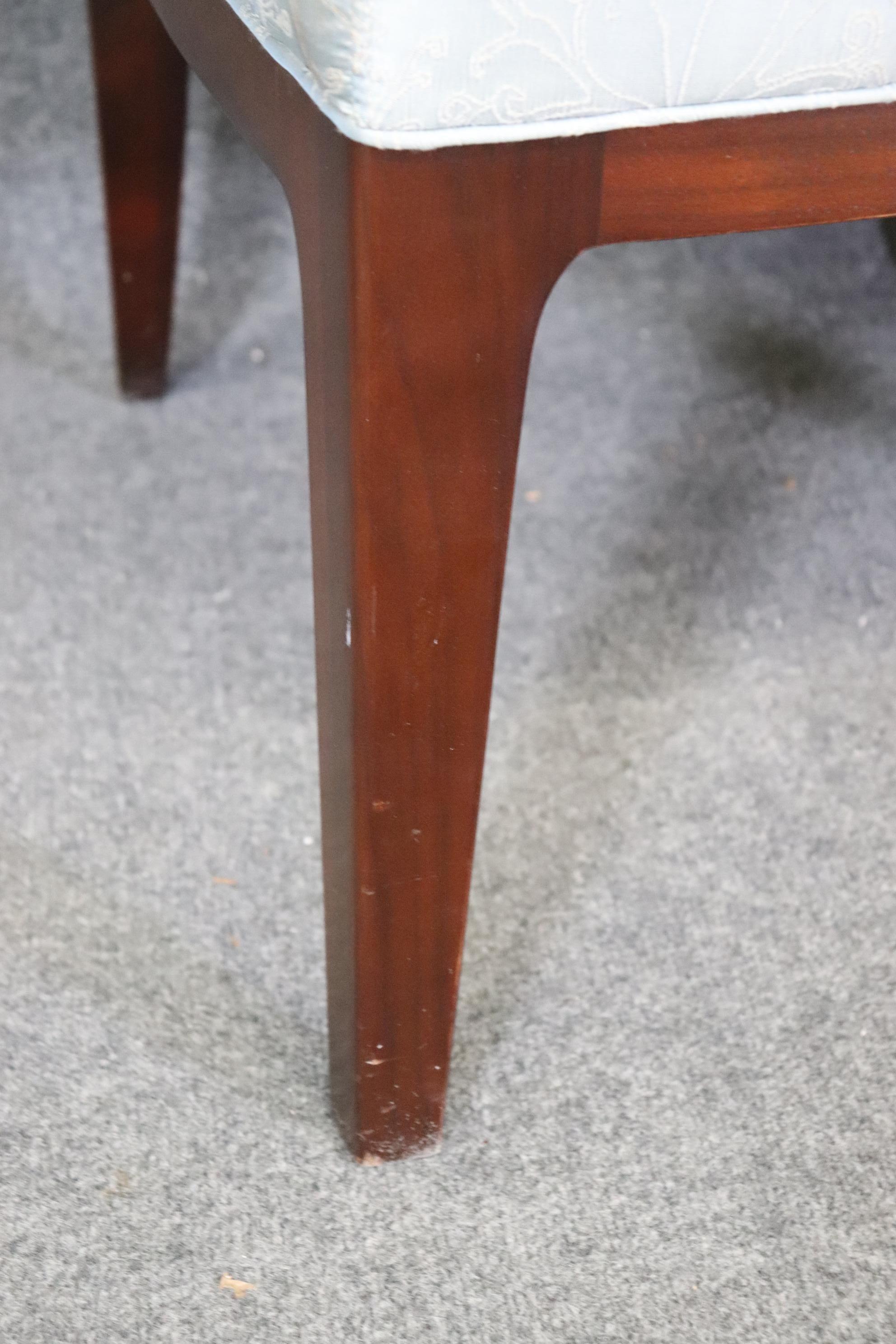 Pair of Baker Furniture Mahogany Mid Century Modern Bergere Dining Chairs  6