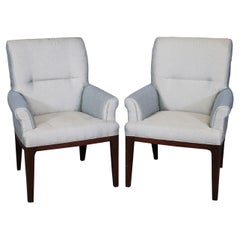 Pair of Baker Furniture Mahogany Mid Century Modern Bergere Dining Chairs