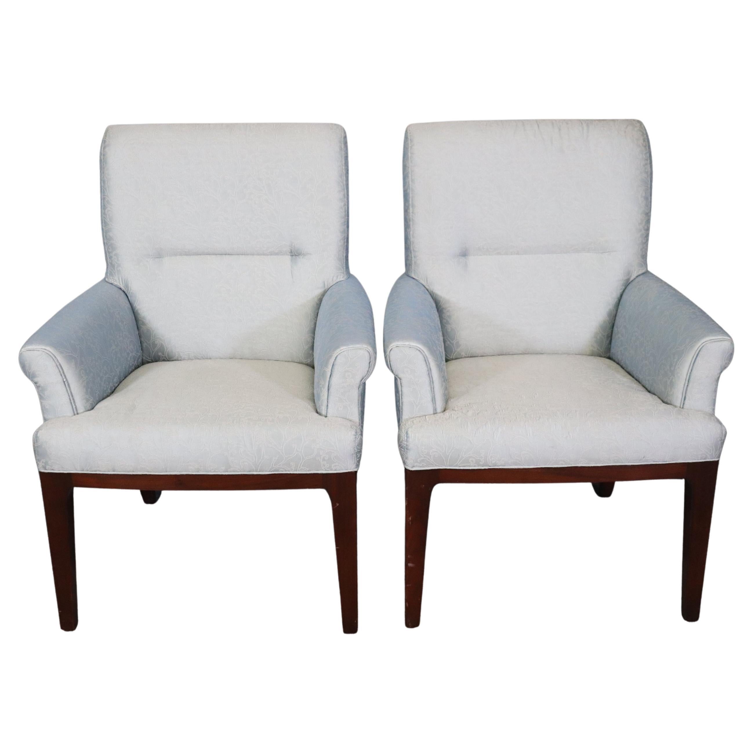 Pair of Baker Furniture Mahogany Mid Century Modern Bergere Dining