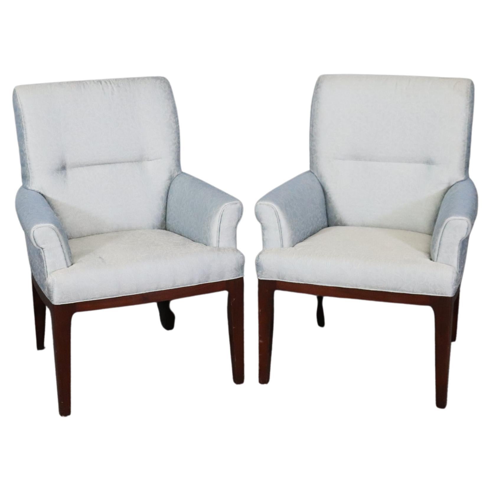 Pair of Baker Furniture Mahogany Mid Century Modern Bergere Dining Chairs 