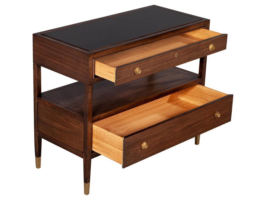 American Classical Pair of Baker Furniture Modern Walnut Chests