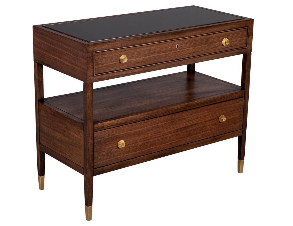 Contemporary Pair of Baker Furniture Modern Walnut Chests