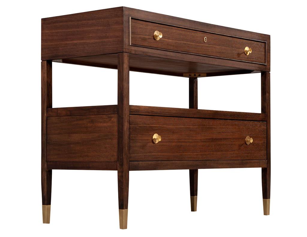 Pair of Baker Furniture Modern Walnut Chests 1