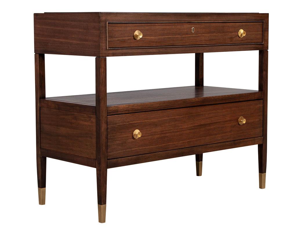Pair of Baker Furniture Modern Walnut Chests 2