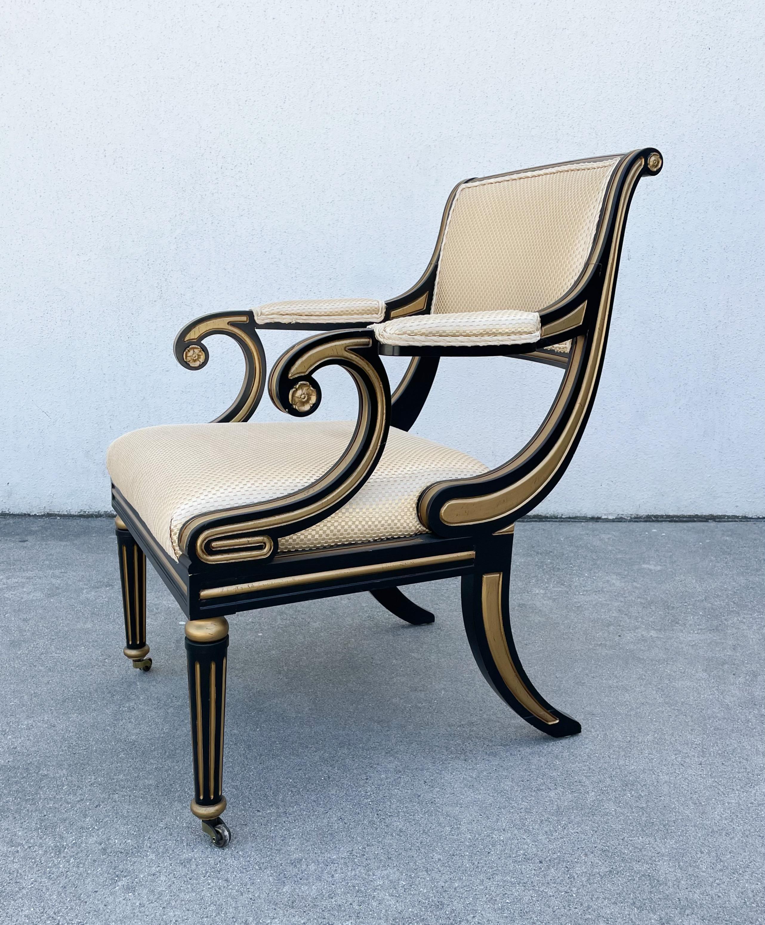 Pair of Baker Furniture Neoclassical Armchairs at 1stDibs