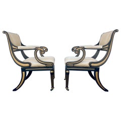 Pair of Baker Furniture Neoclassical Armchairs