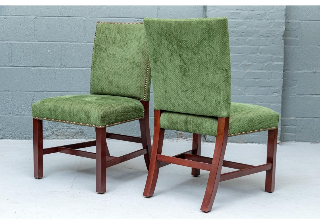 Métal Paire de chaises d'appoint rembourrées de Baker Furniture en vente