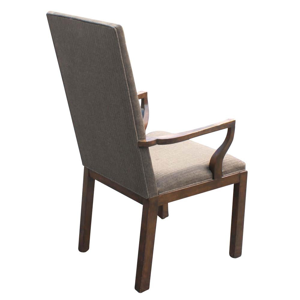 American Pair of Baker High Back Arm Chairs For Sale