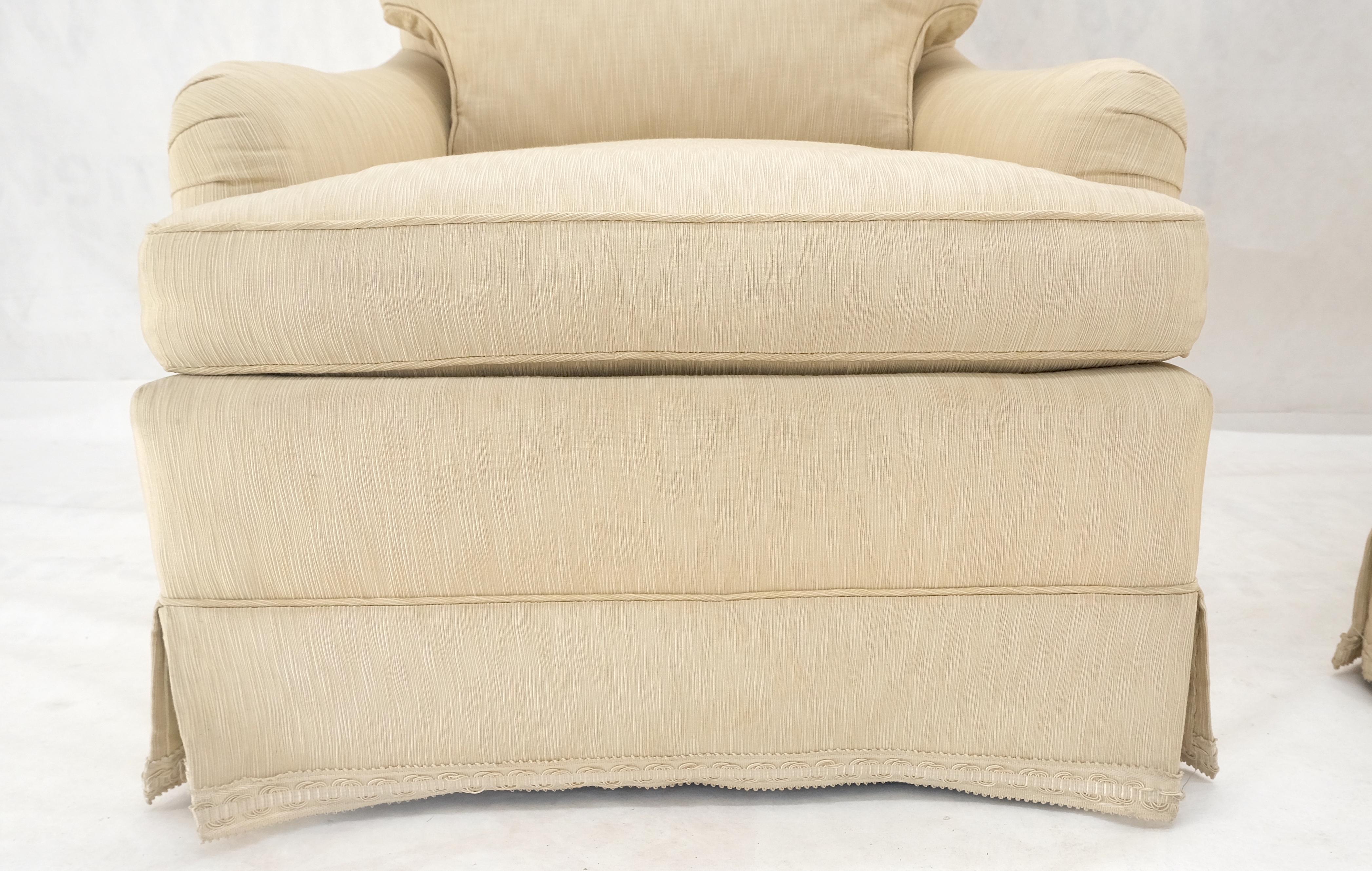 Pair of Baker Light Cream Beige Upholstery Lounge Club Chairs 6
