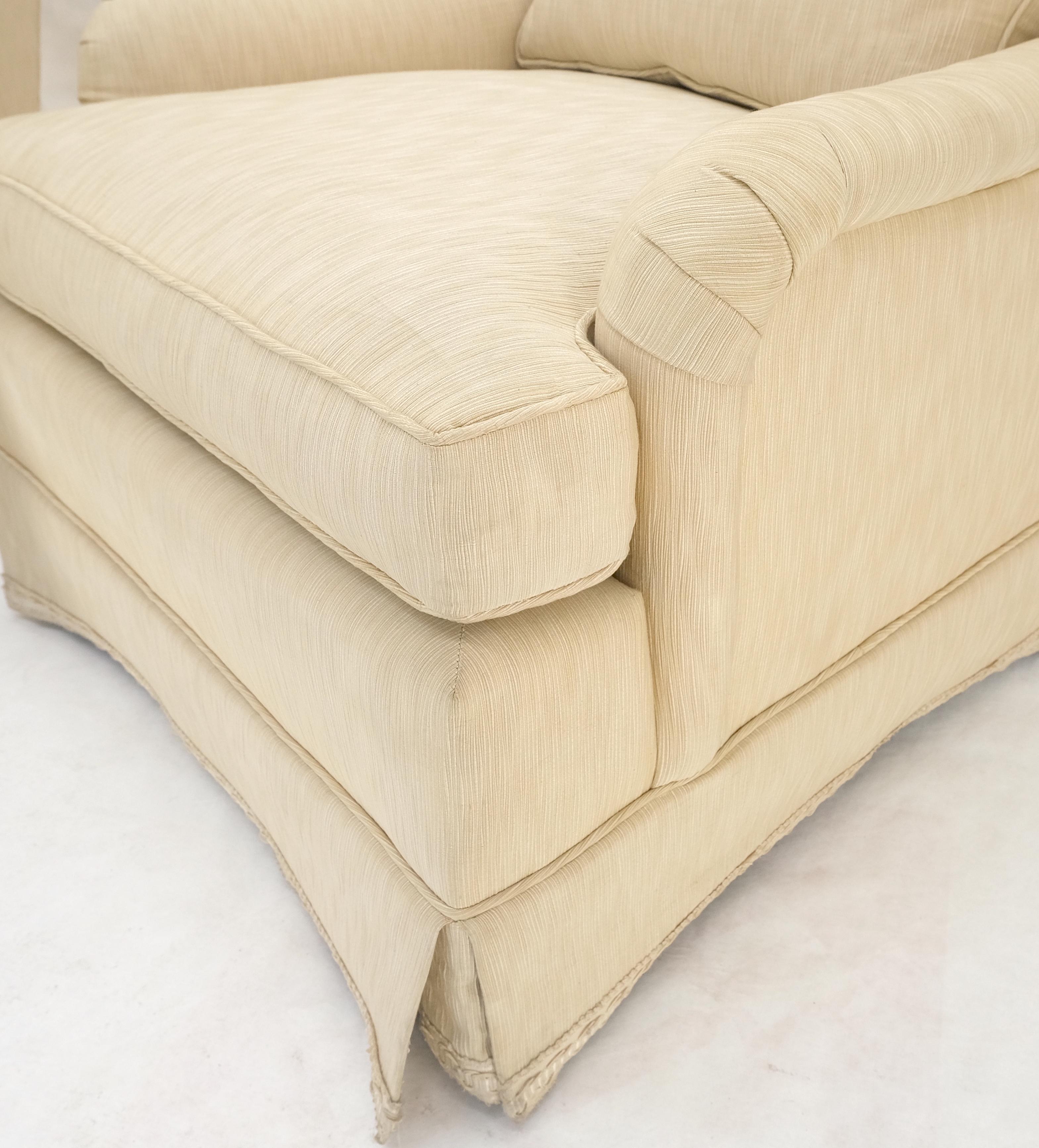 Pair of Baker Light Cream Beige Upholstery Lounge Club Chairs 2