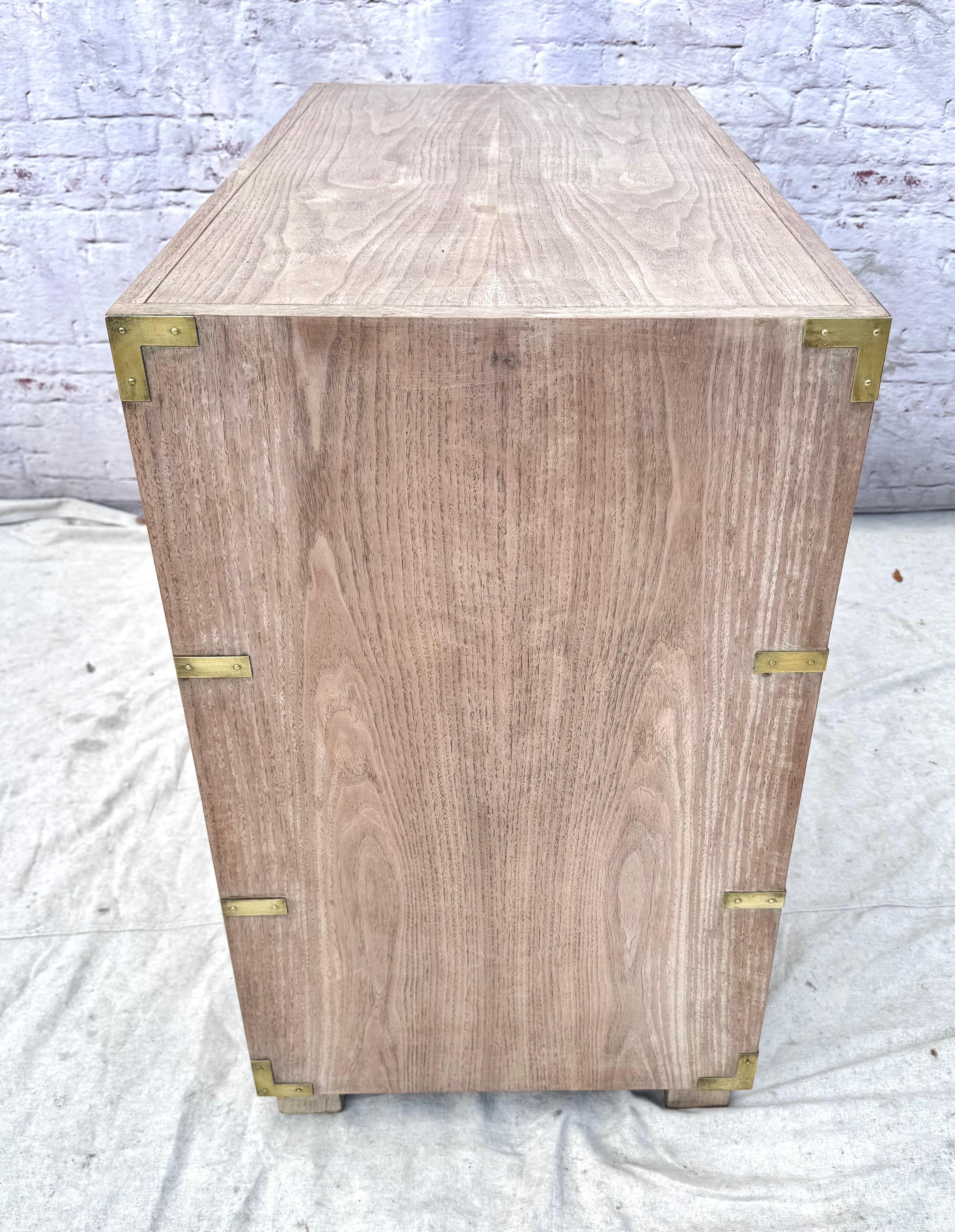 Pair Of Baker Mid-Century Bleached Four Drawer Chests For Sale 4