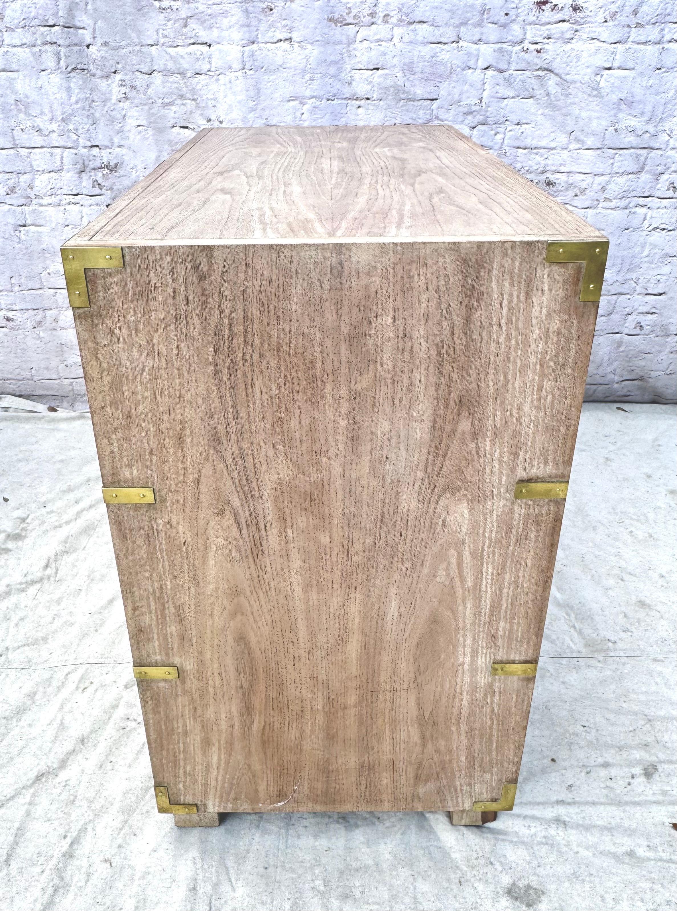 Pair Of Baker Mid-Century Bleached Four Drawer Chests For Sale 1
