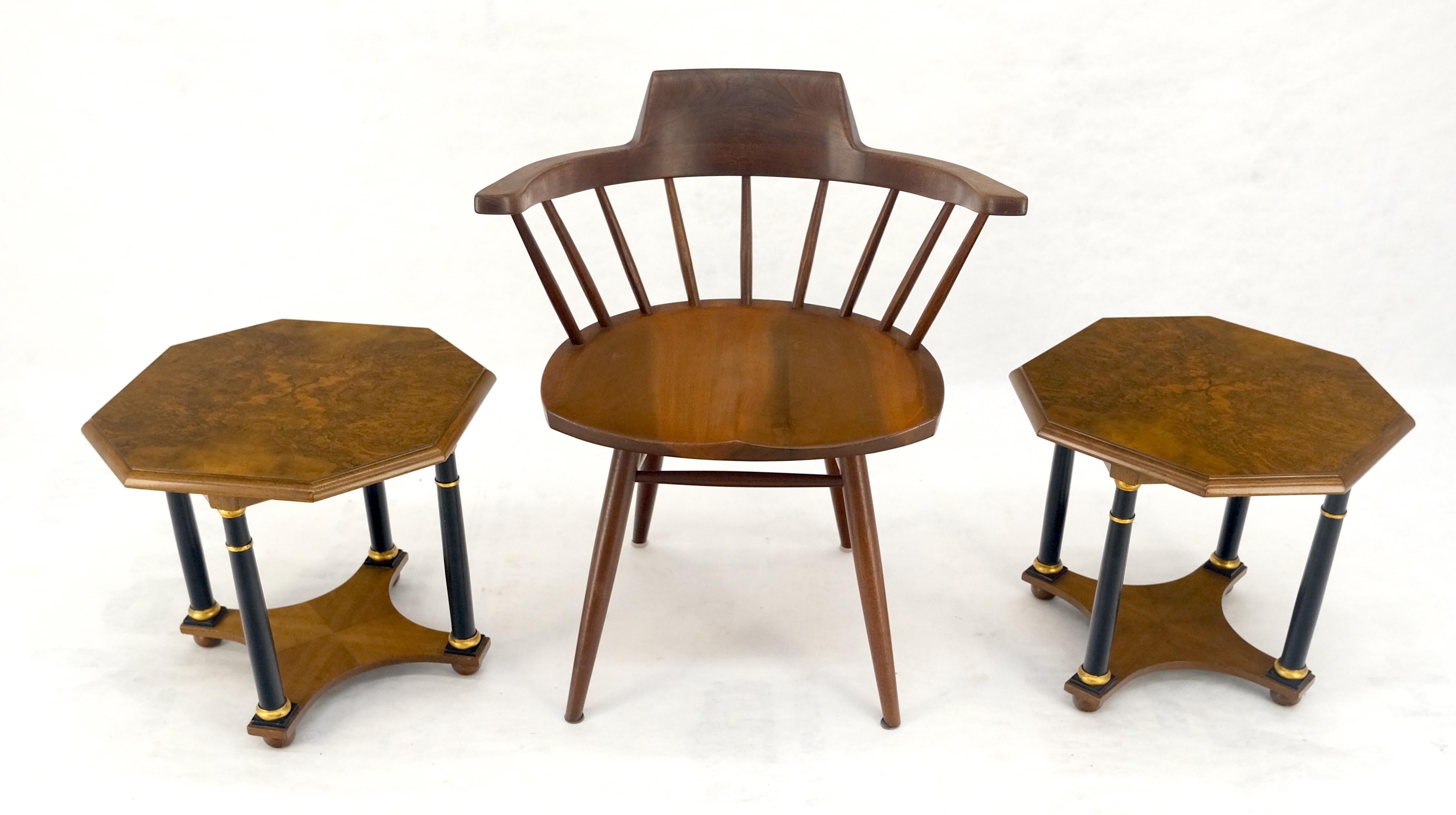 Pair of Baker Neoclassical Octagon Shape End Side Lamp Tables Stands MINT! For Sale 5