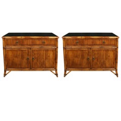 Pair of Baker Rattan Chests