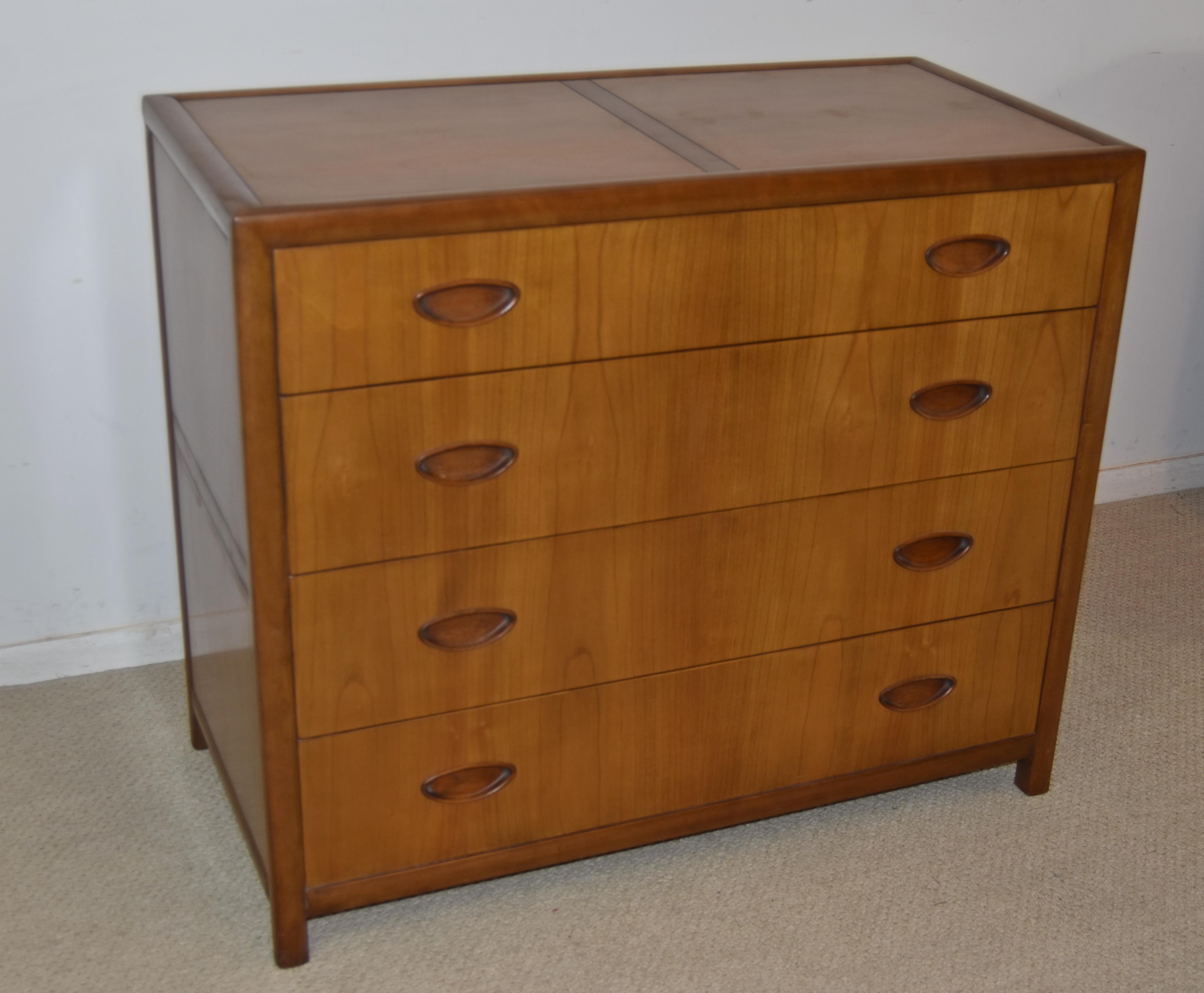 Modern Pair of Baker Walnut Chests/Dressesr New World Collection Att. to Michael Taylor