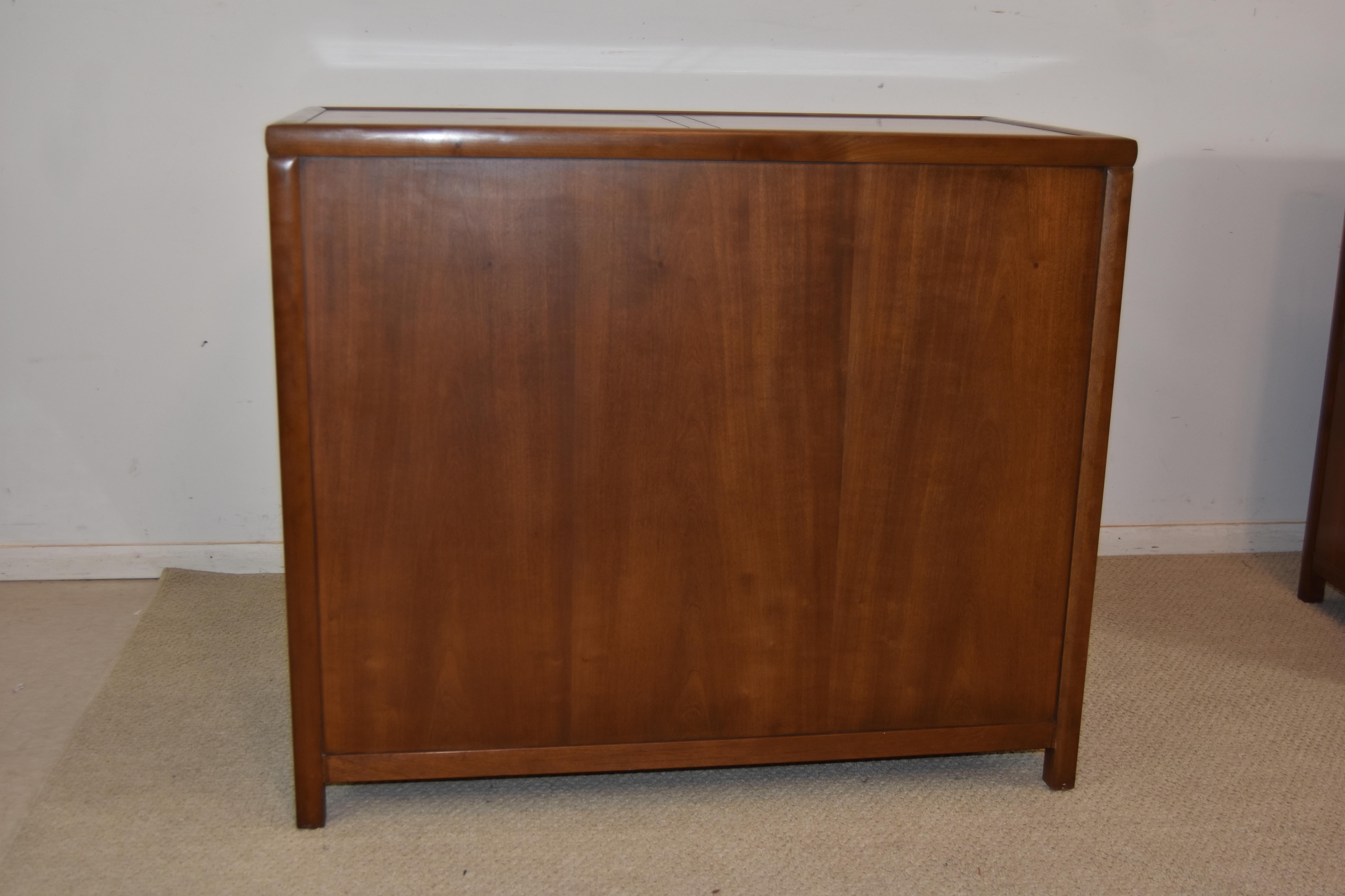 Pair of Baker Walnut Chests/Dressesr New World Collection Att. to Michael Taylor 1