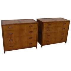 Pair of Baker Walnut Chests/Dressesr New World Collection Att. to Michael Taylor