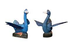 Pair of Balinese Carved and Painted Ducks from John Volk's Estate