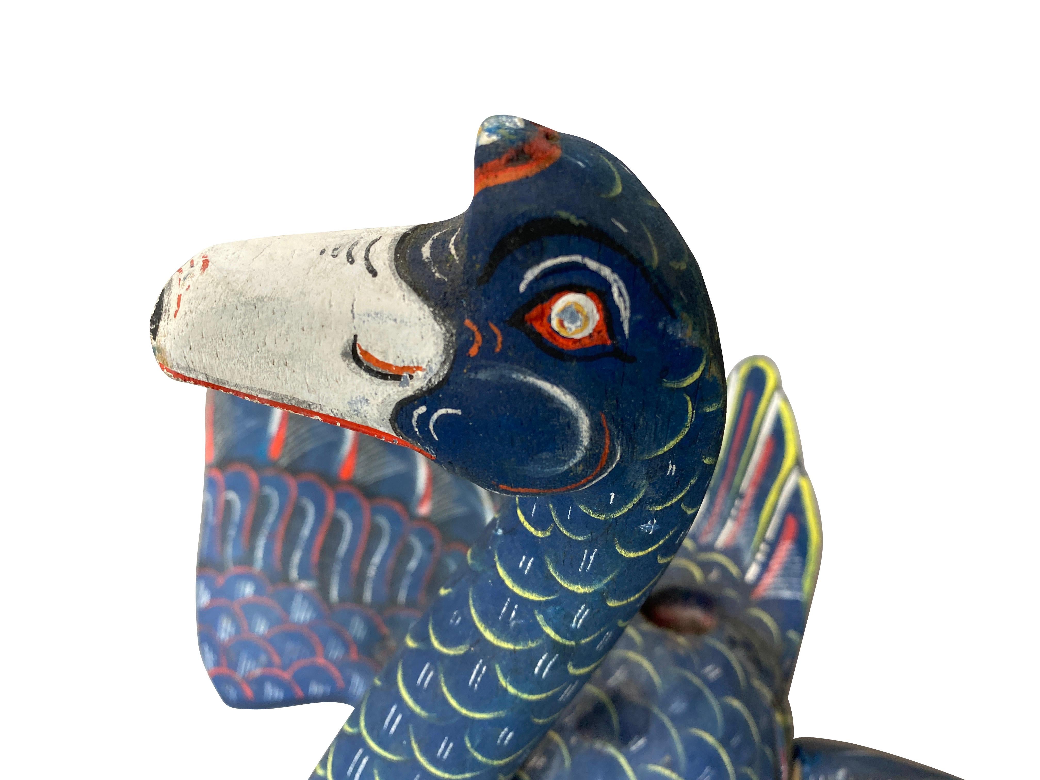 Pair of Balinese Carved and Painted Ducks from John Volk's Estate In Good Condition For Sale In Essex, MA