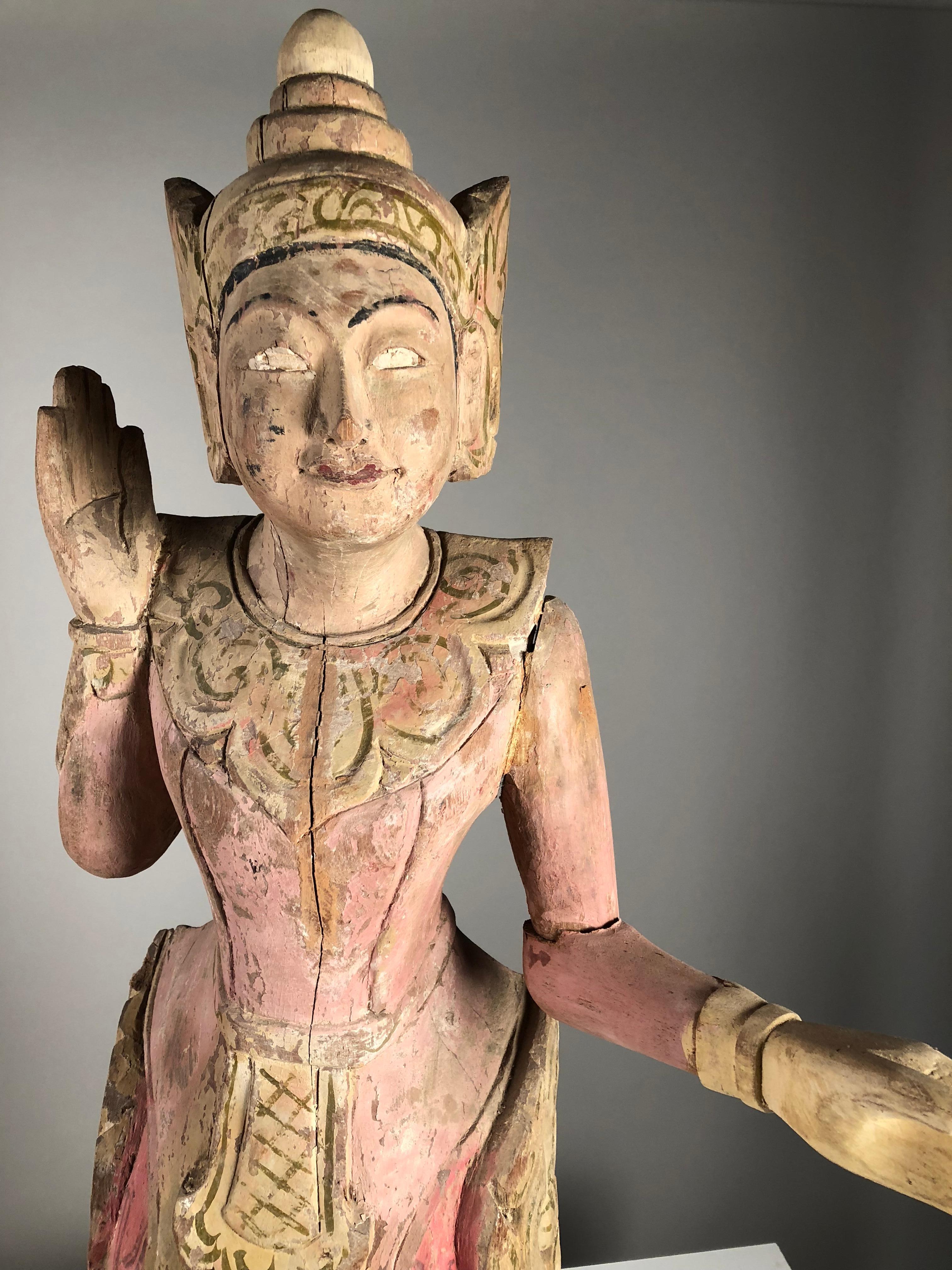 Folk Art Pair of Balinese Figural Sculptures