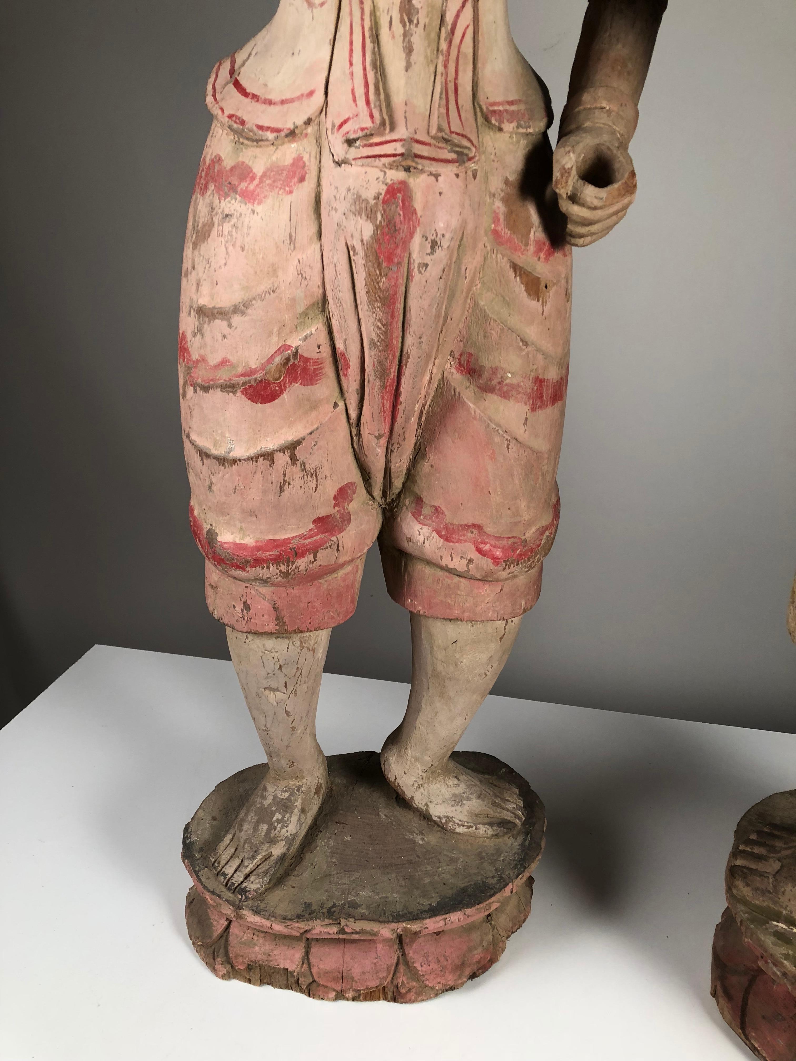 Pair of Balinese Figural Sculptures In Good Condition In Doylestown, PA