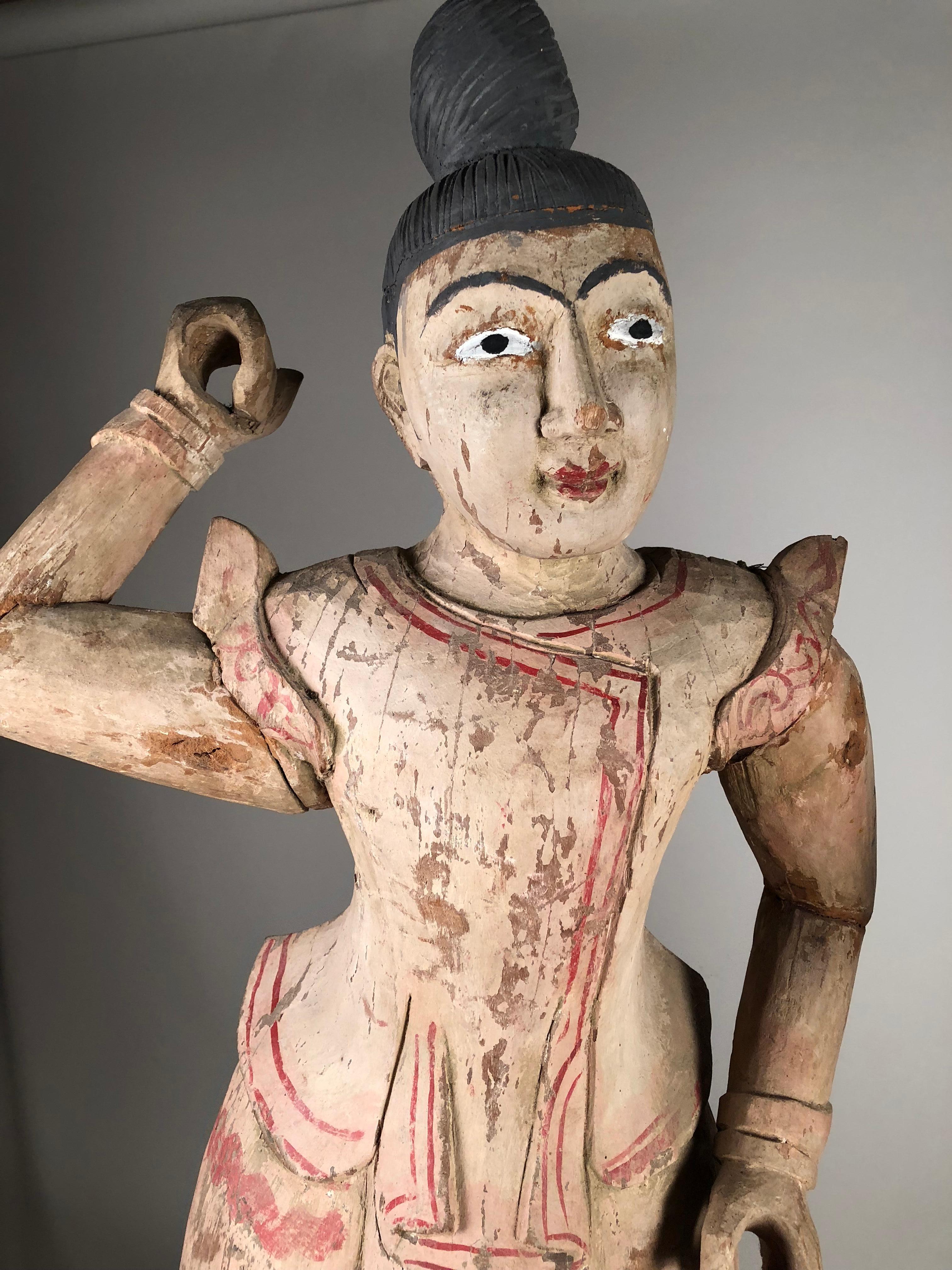 Wood Pair of Balinese Figural Sculptures