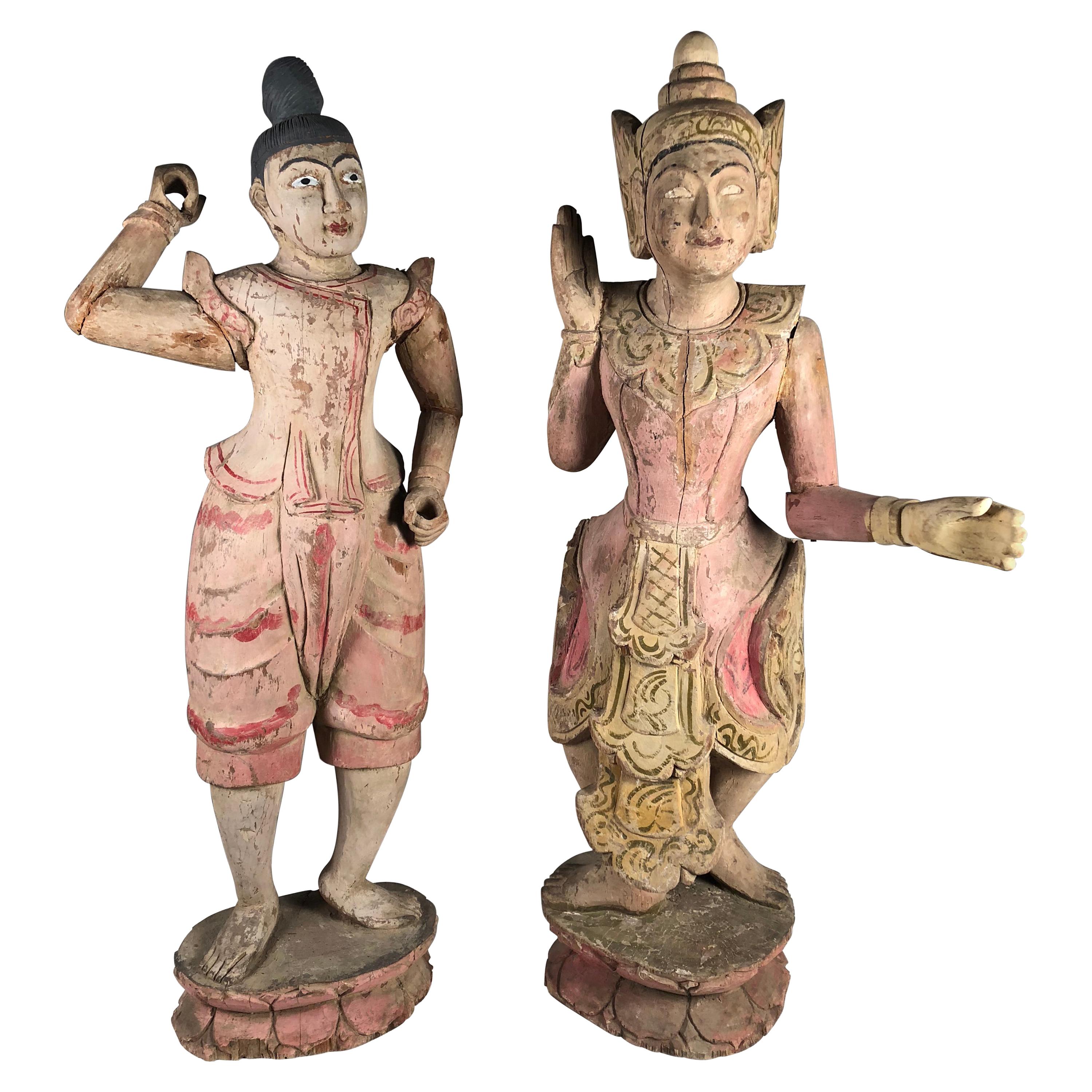 Pair of Balinese Figural Sculptures