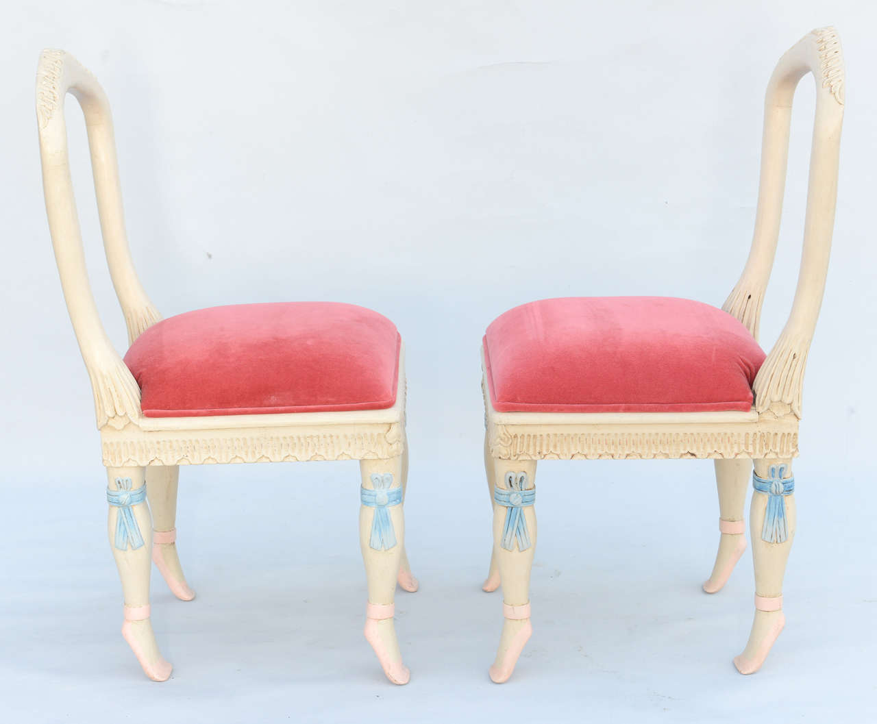 Pair of Ballerina Side Chairs In Excellent Condition In West Palm Beach, FL