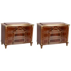 Pair of Baltic Brass Mounted Mahogany Commodes