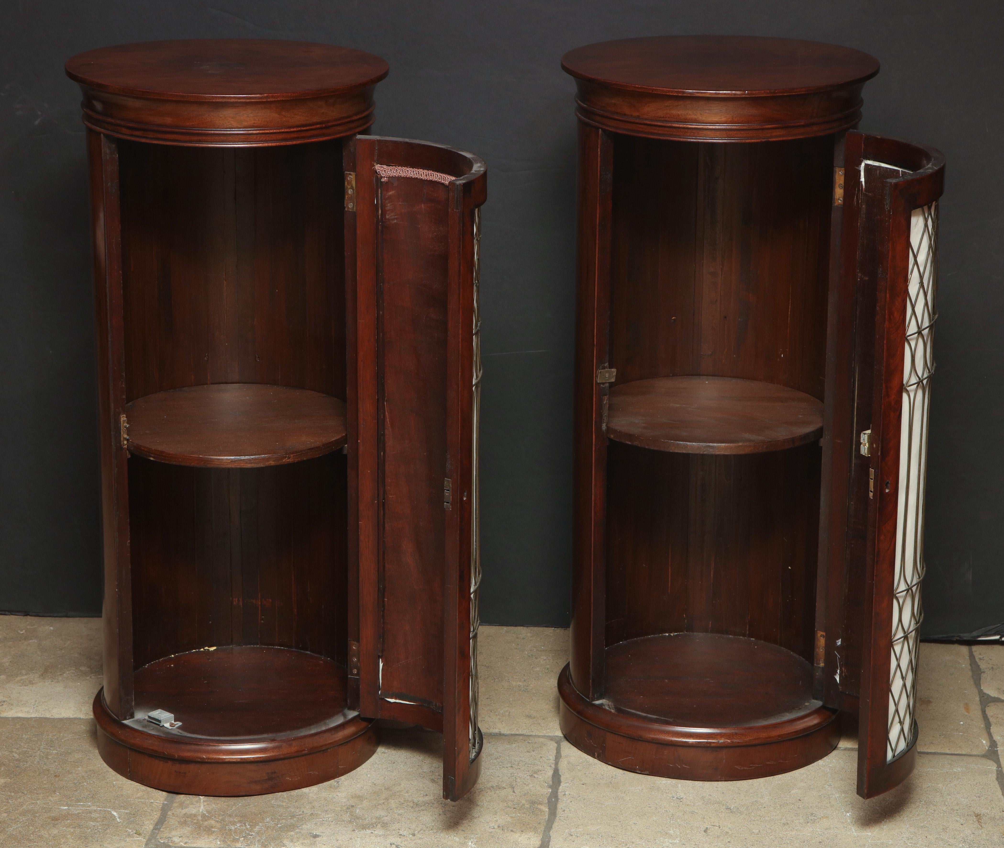 Pair of Baltic Cylinder Pedestals In Good Condition In Westwood, NJ