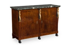 Pair of Baltic Empire-Style Black and Green Marble, Mahogany and Parcel-Gilt