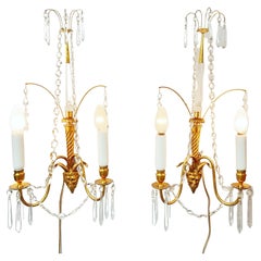 Antique Pair of Baltic Gilt Satyr Faun Head Wall Sconces, Late 19th / Early 20th Century