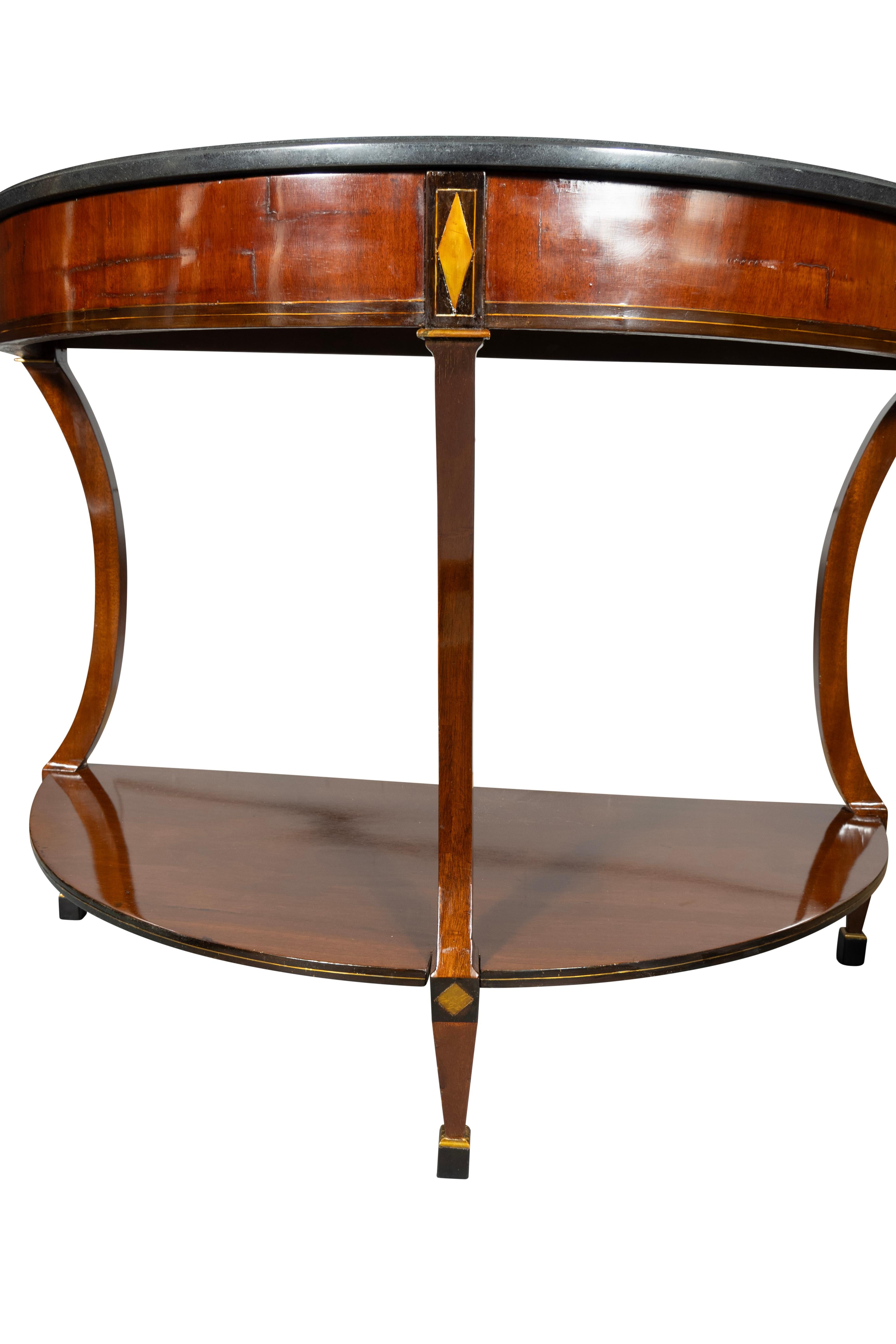 Ebonized Pair Of Baltic Mahogany And Brass Mounted Console Tables For Sale