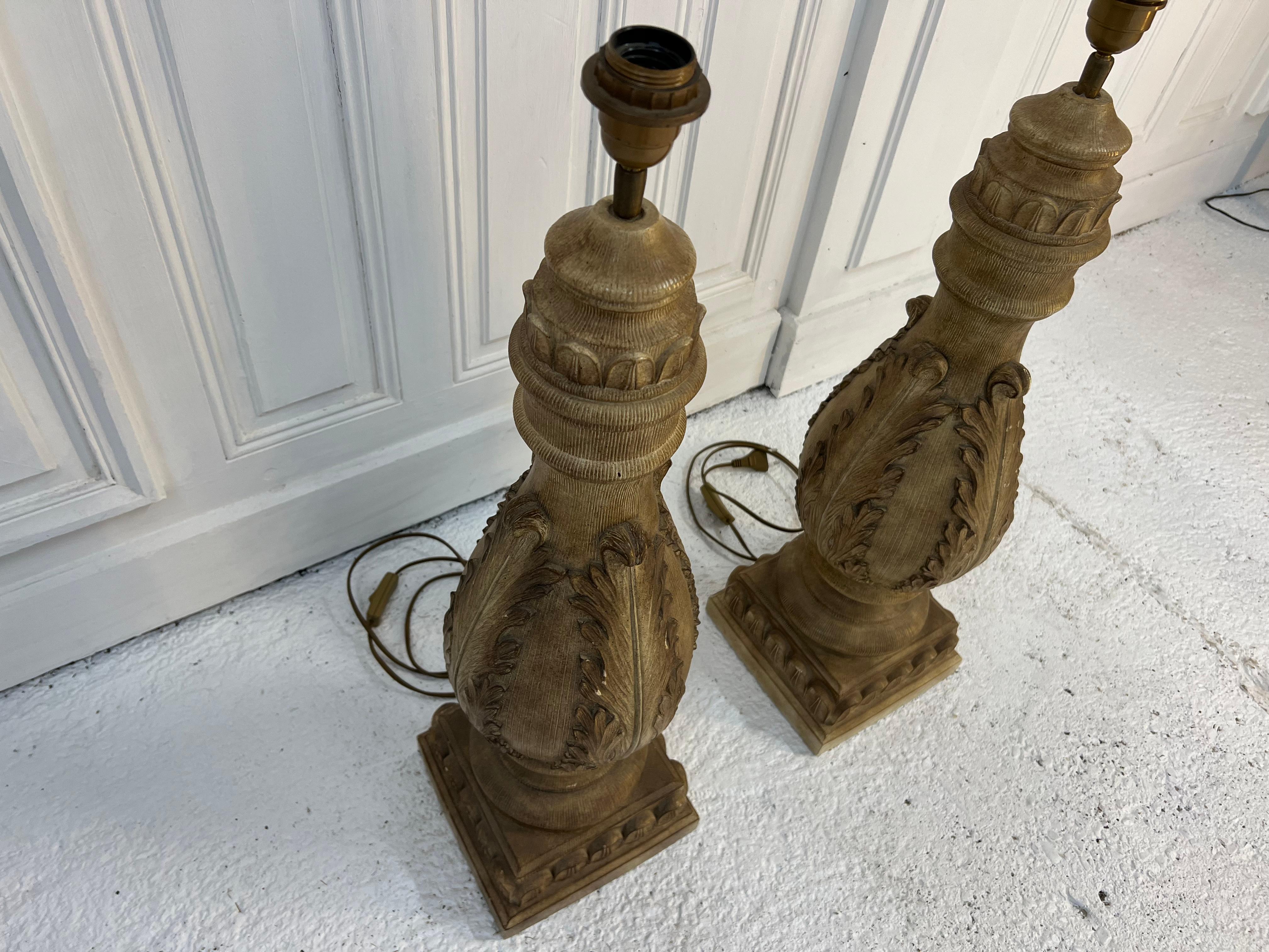 Baroque Pair of Baluster Lamps Napoleon 3 For Sale