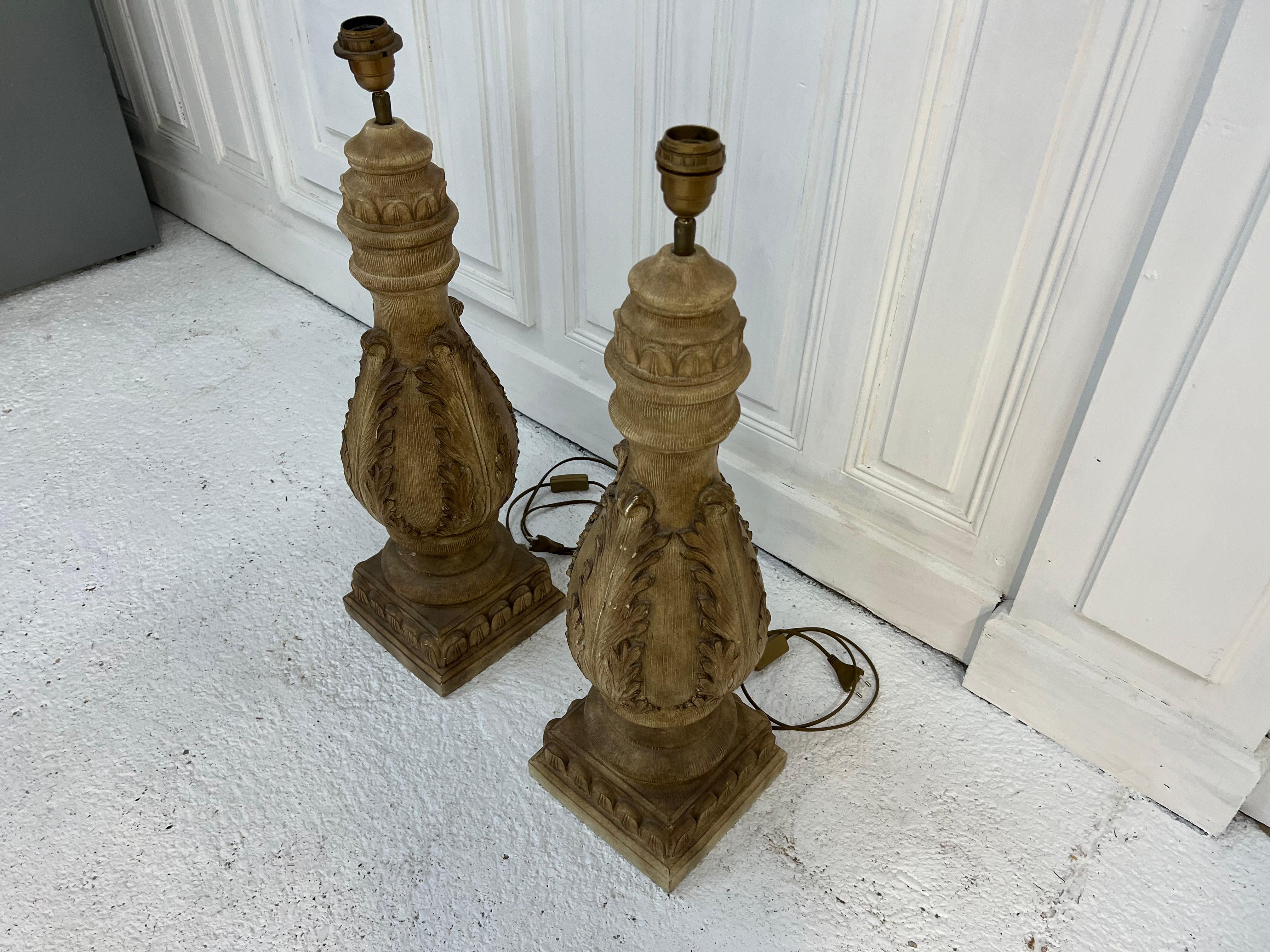 French Pair of Baluster Lamps Napoleon 3 For Sale