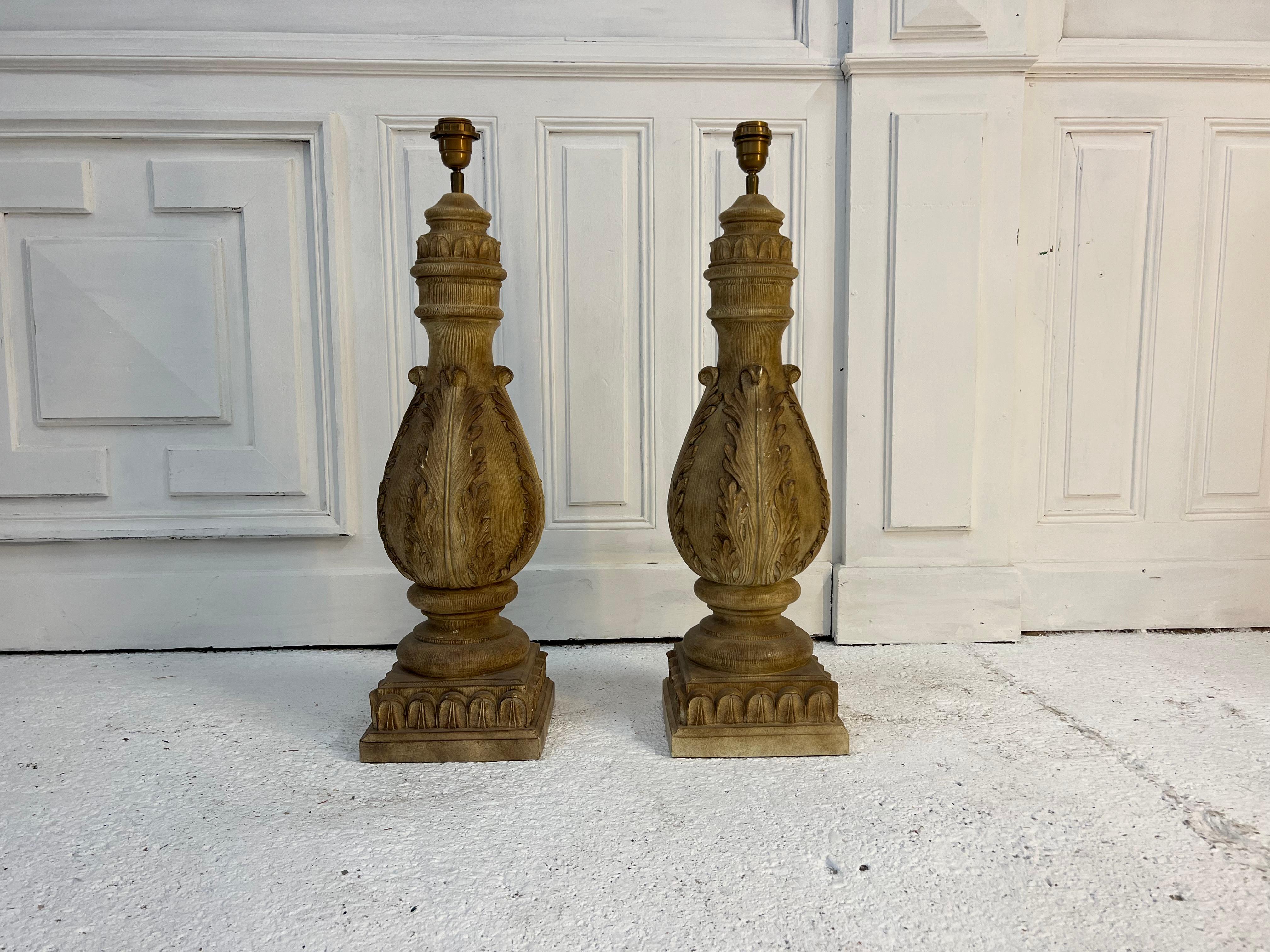 Paire de lampes à balustre Napoléon 3  Bon état - En vente à PÉZENAS, FR